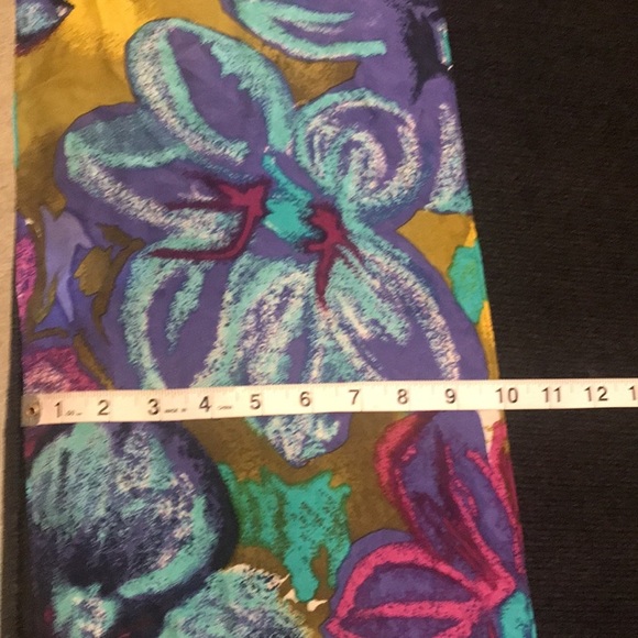 Express Jewel Tone Watercolor 100% Silk Scarf-Size  10x84 - Picture 6 of 8
